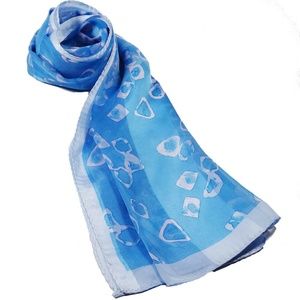 Cesare Baimi Scarf Light blue Patterned 100% Silk
